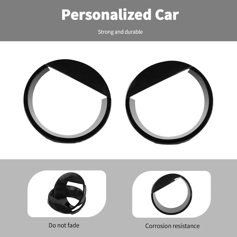 Linskip Linksip Angry Eye Headlight Covers Compatible with 2024 2025+ Jeep Wrangler JL 4XE & Gladiator JT Sport Rubicon Sahara Willys Mojave, Head Lamp Angry Bird Bezel Rings, Exterior Accessories(Black) - Image 4